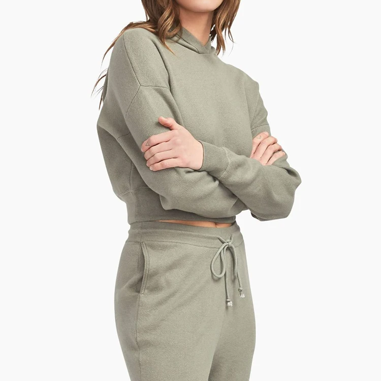 Однотонный женский пуловер для тренировок, лучшее качество, пуловер для спортзала, укороченная толстовка с капюшоном, Свитшот