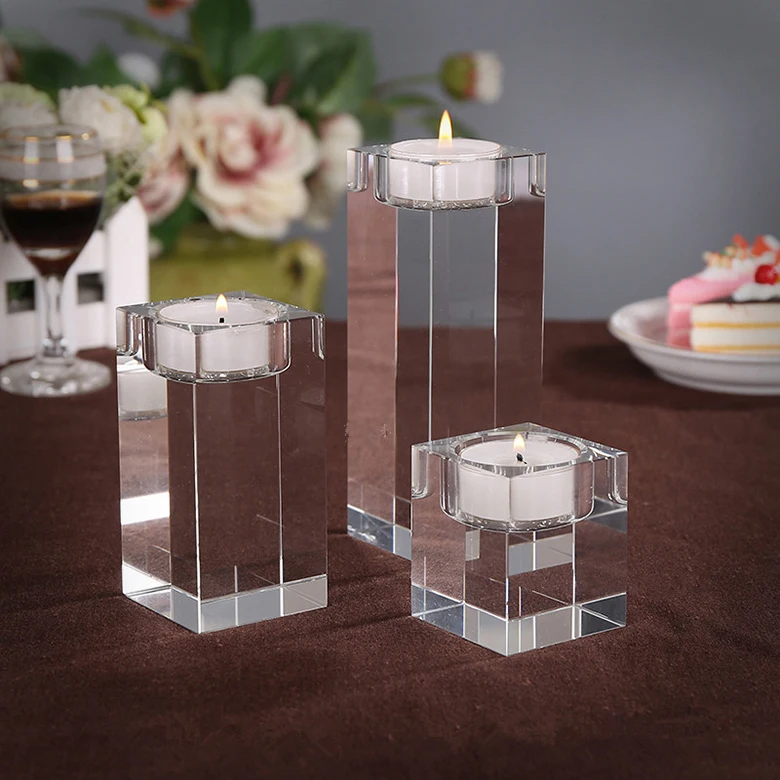 Home Decoration Crystal candlesticks for candles Crystal Tea Light Centerpieces Wedding Table Centerpieces Candle Holders Stand