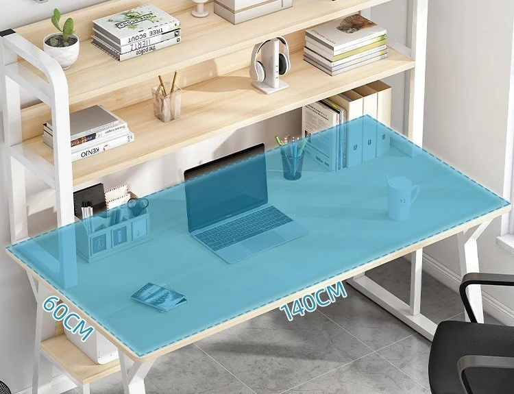 Modern Simple Style Table with Storage & Shelves Study Desk with Bookshelf Writing Study Work Table Kids Study Desk for Bedroom