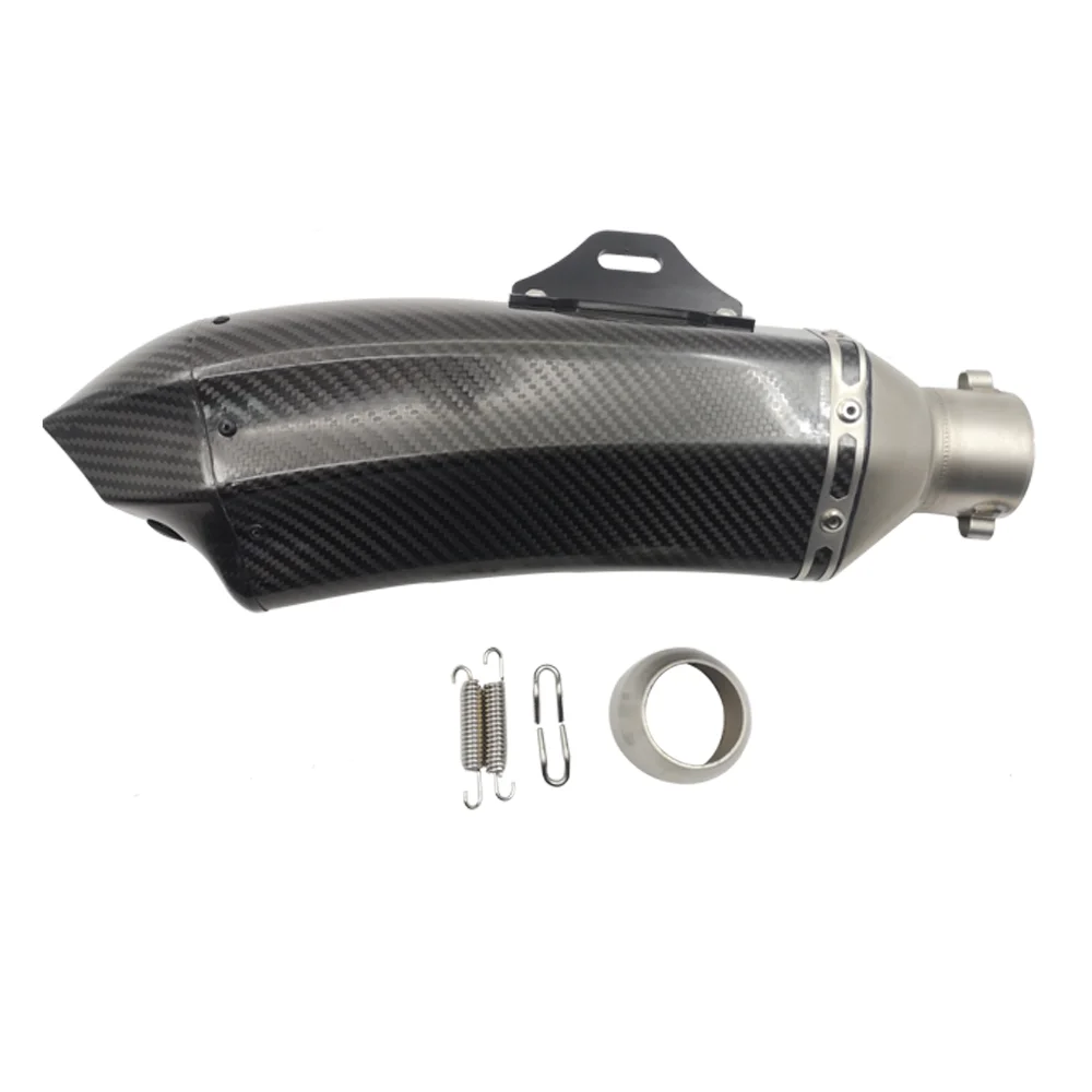 Universal Motorcycle Carbon fiber exhaust muffler exhaust for CBR650 Z900 KTM390 K8 ER6N FZ1 120 MT10 R1 R6 R3