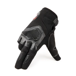 WOSAWE Motorcycle Gloves Touchscreen PU Leather Microfiber TPU Full Finger Gloves Protective Gear