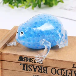 YIWU ALLSHINE  New Design Frog Shape TPR Squishy Beads Stress Release Anti Stress Ball Colorful Beads Squishy Stress Toy