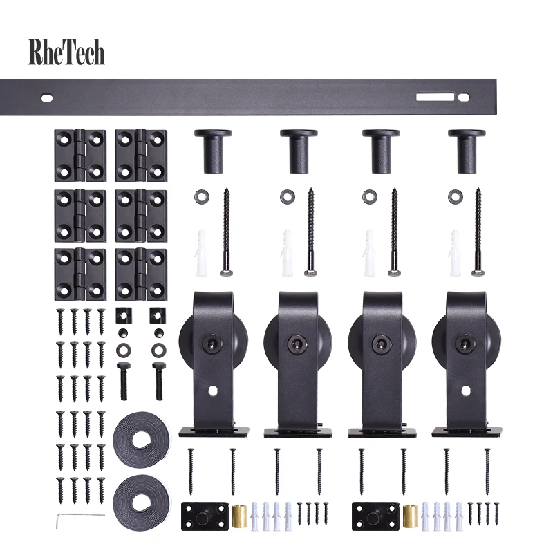 3FT Top Mounted Carbon Steel Bi-Fold Sliding Barn Door With Hardware Kit