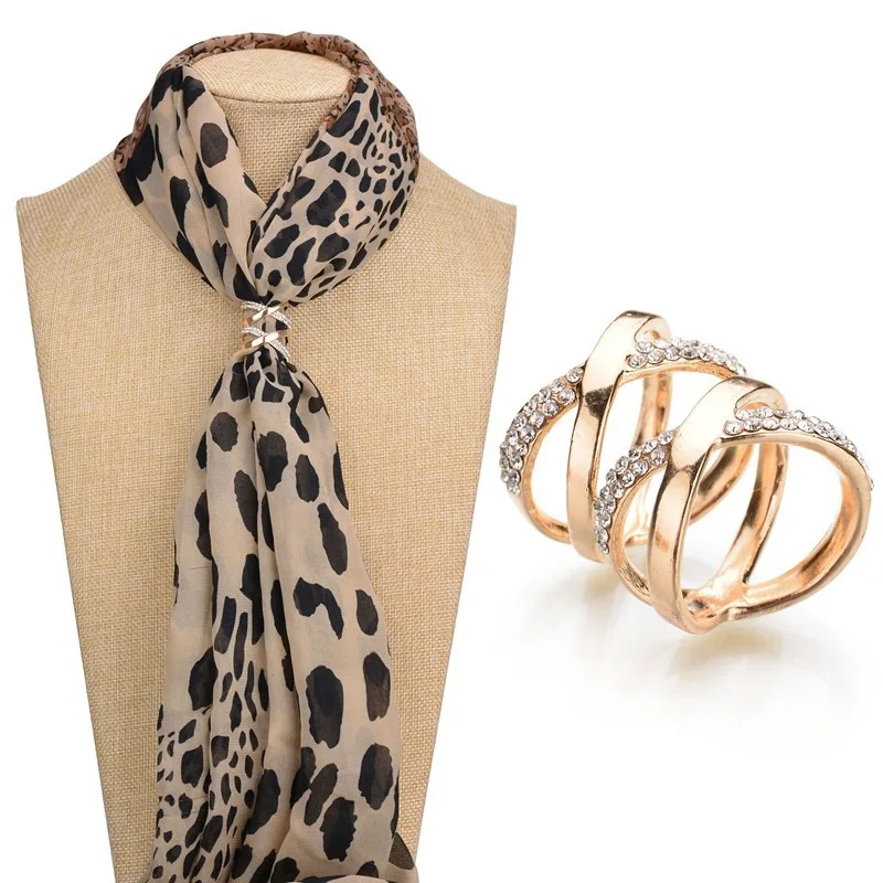 WDD316 Hot Sales Muslim Simple Fashion Silk Scarf Buckle Pin Arabic Women Hijab All Match Three Ring Buckles Turban Clips