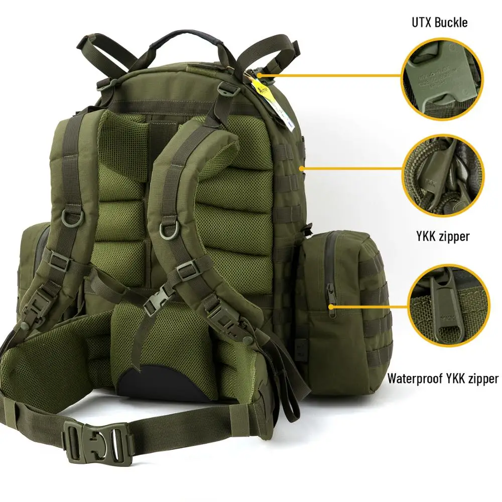 Military US Surplus Molle II Medium Rucksack with 2X Sustainment Pouch,Army Tactical Backpack YKK Zipper and UTX