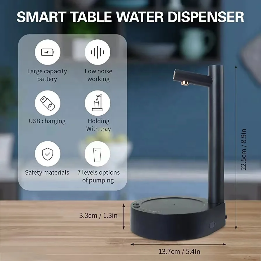 Smart Home gadgets Portable Wireless Electric Water Bottle Pump USB charging desktop automatic bedside water dispenser