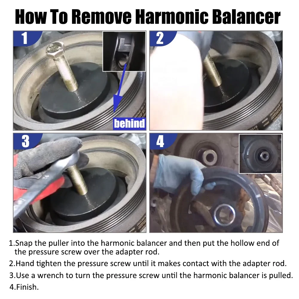 Harmonic Balancer Puller Crank Pulley Puller Removal Tool Removal Balancer Without Tapped Holes For GM Dodge Jeep Chrysler Ford