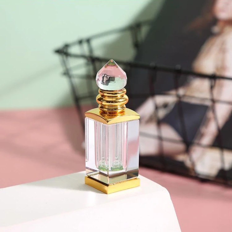 New Design Custom Luxury 3ml Small Clear Empty Gemstone Glass Crystal Bottle for Attar