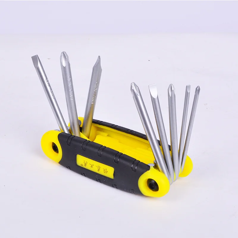 multi 8pcs hand tool kit chrome finish star torx allen hexagon folding hex key set bike bicycle repair
