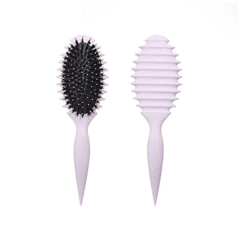 Biodegradable Detangled Define Styling Tangled Curly Round Hair brushes Hair Massage Cushion Curl Brush Boar Bristle Brush Combs