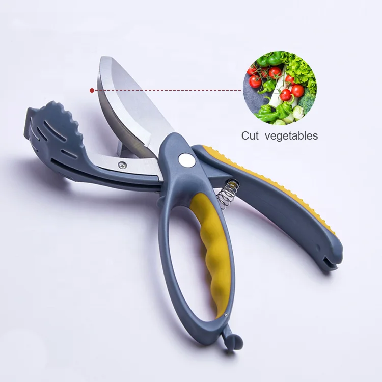 Многофункциональные кухонные ножницы из нержавеющей стали для мяса, овощей, куриных костей, с Кухонными Ножницами для салата