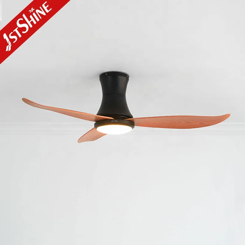 1stshine LED ceiling fan patio covered flush mount remote ceiling fan with abs blades