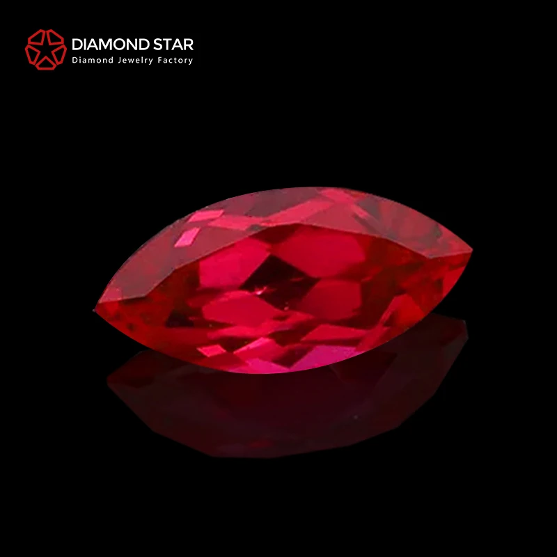 2024 HOT sale Marquise cut Pigeon blood Red Lab Ruby AGL Certified Gems Loose ruby wholesales 5A Grade Round Lab Grown Ruby