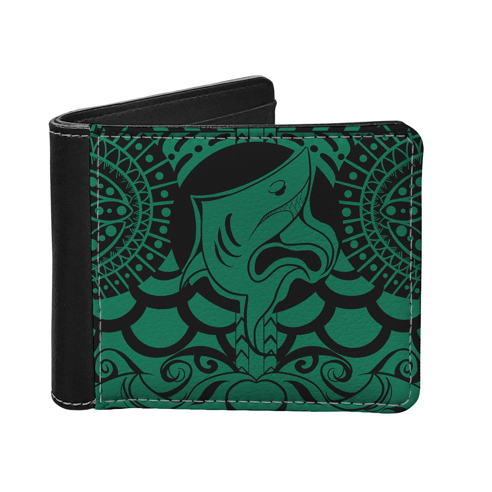 Print On Demand Coin Purse Polynesian Tribal Tattoo Pattern Wallets Leather Men Tapa Floral Design Men Wallet Custom Men Wallet