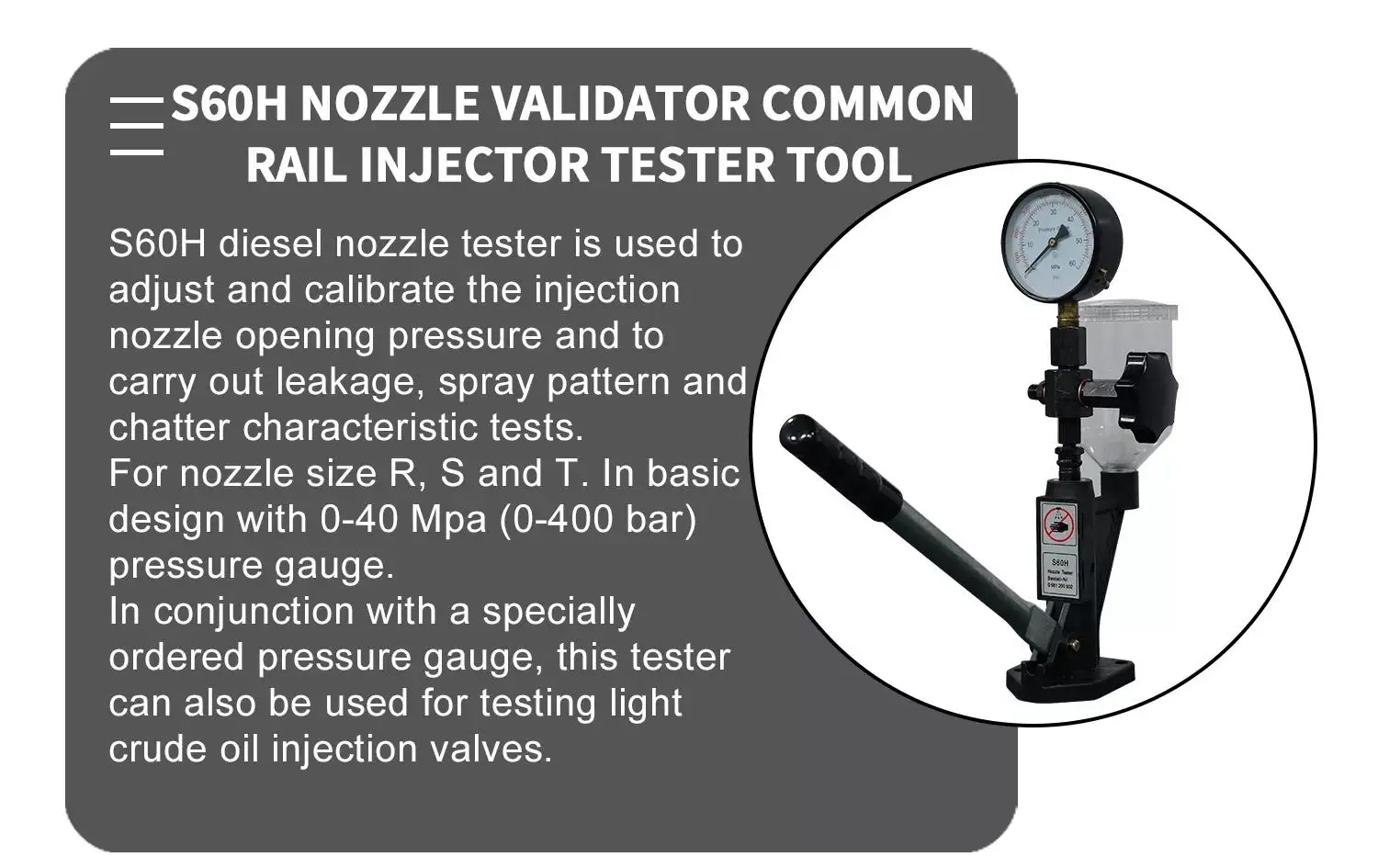 Common Rail Injector Test Instrument CR-C PS400A S60H injector tester equipment tool For CAT For DENSO For BOSCH