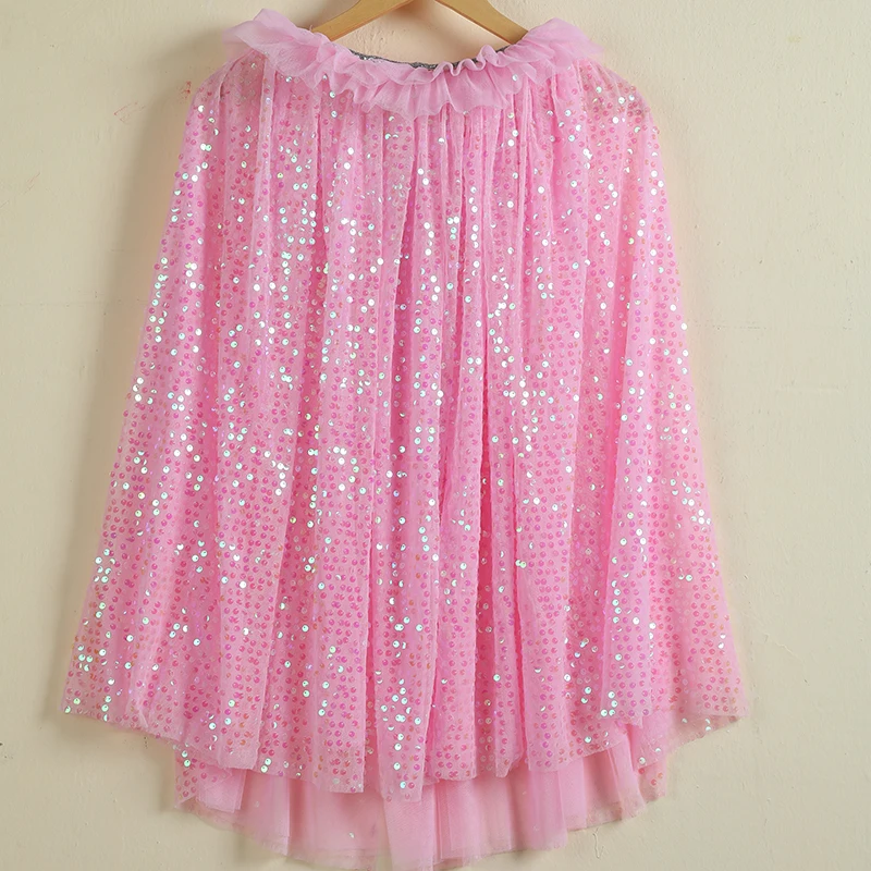 New Style Sparkle Kid Girls fairy Cloak Party Wear Tulle Children Cape Princess Cloak Cosplay