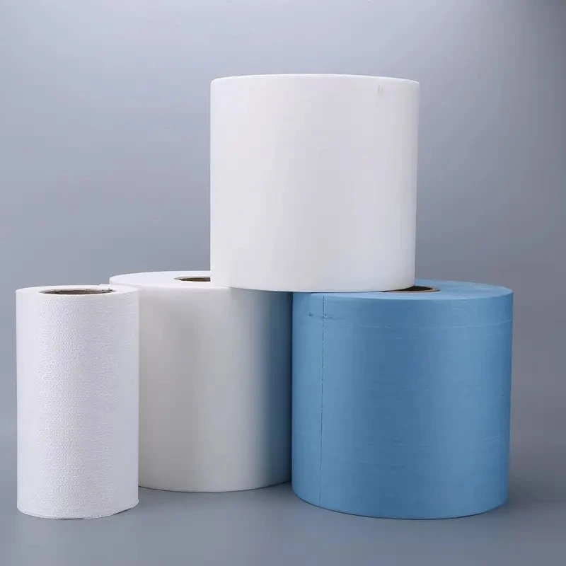 Woodpulp polyester Nonwoven roll Industrial wipes machine or car multi-purpose  cleaning wipes