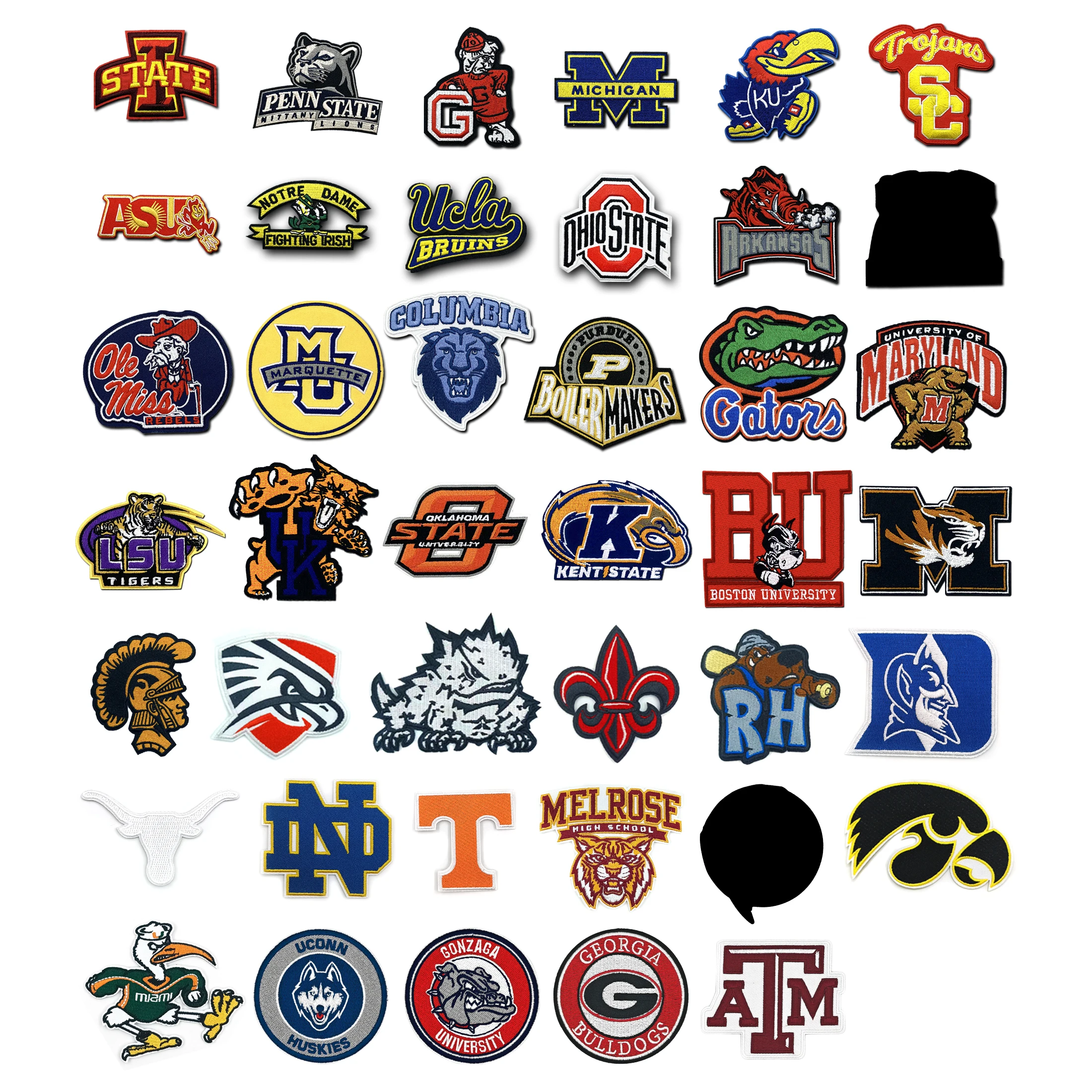 Wholesale University and College Iron on Embroidery Patches