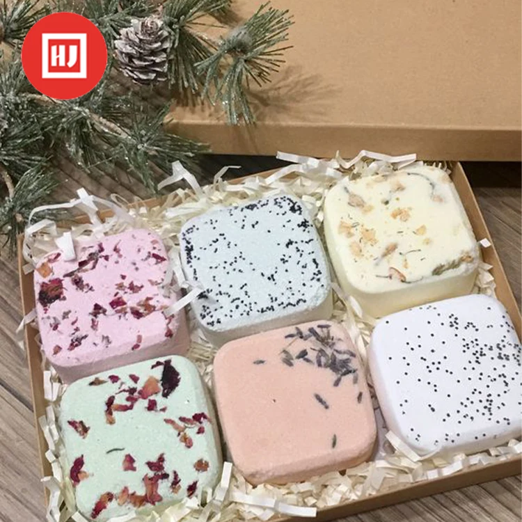 High quality Shower Bombs gift set with private label travel shower tablet Msds 100% Natural Ingredients