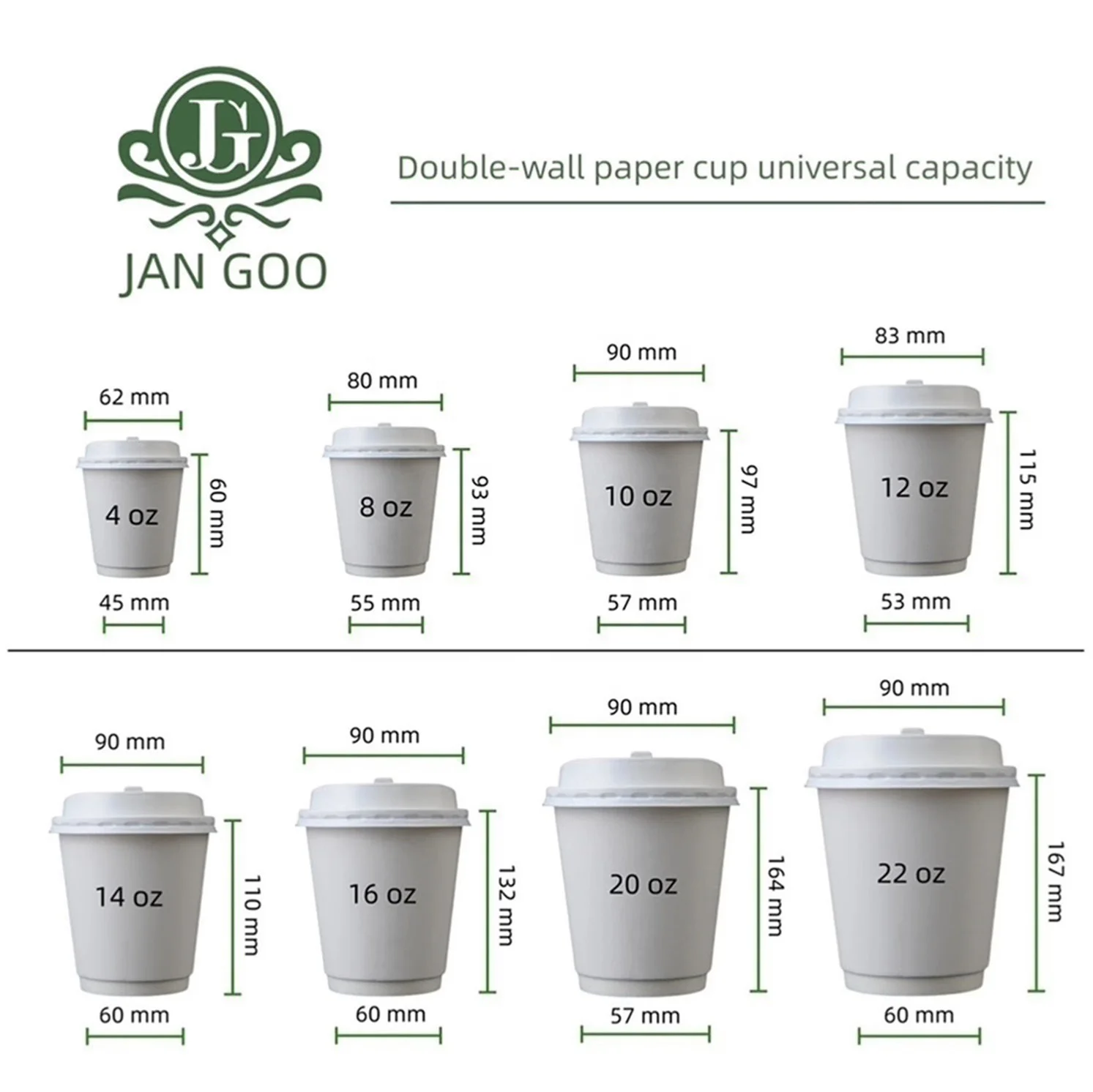 Одноразовые двухсторонние белые PLA бумажные стаканчики с водонепроницаемым покрытием для горячих напитков