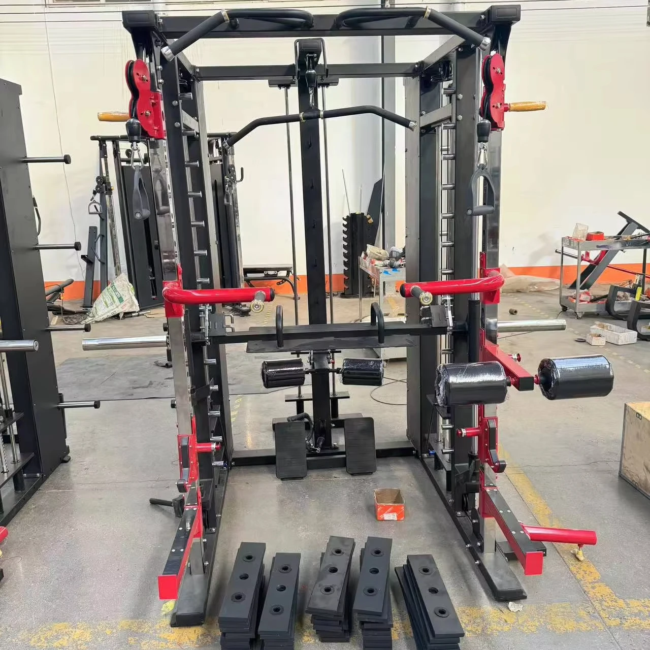DDP Smith Machine S122 стойка для приседаний/кабельный кроссовер/силовая Стойка Многофункциональный тренажер
