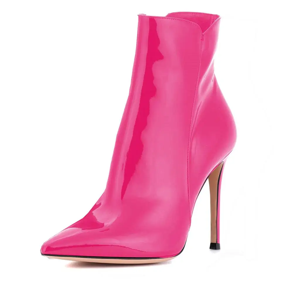 
2020 Fashion Pointed Toe Boots Women Thin High Heel Ankle Boots High Quality Sexy Winter Zipper Ladies Booties 