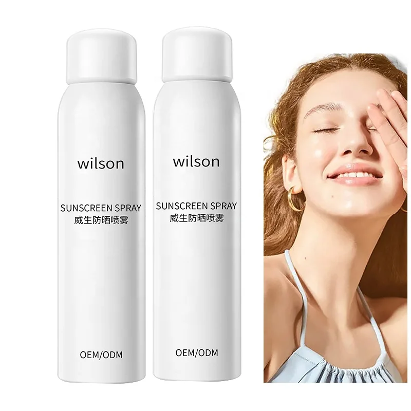 aluminium body sunscreen  liquid  hydralonic  setting spray whitening mist  private label sunscreen spray and lotion set spf 50