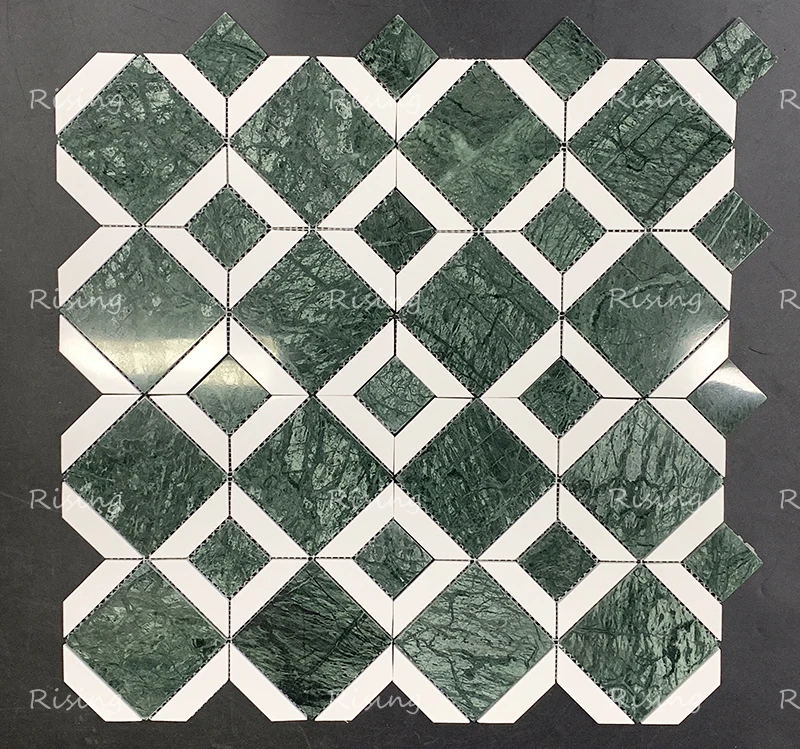 New Diamond Shaped natural Marble Mosaic Hotel Floor Kitchen Bathroom Wall Natural Stone Mosaic