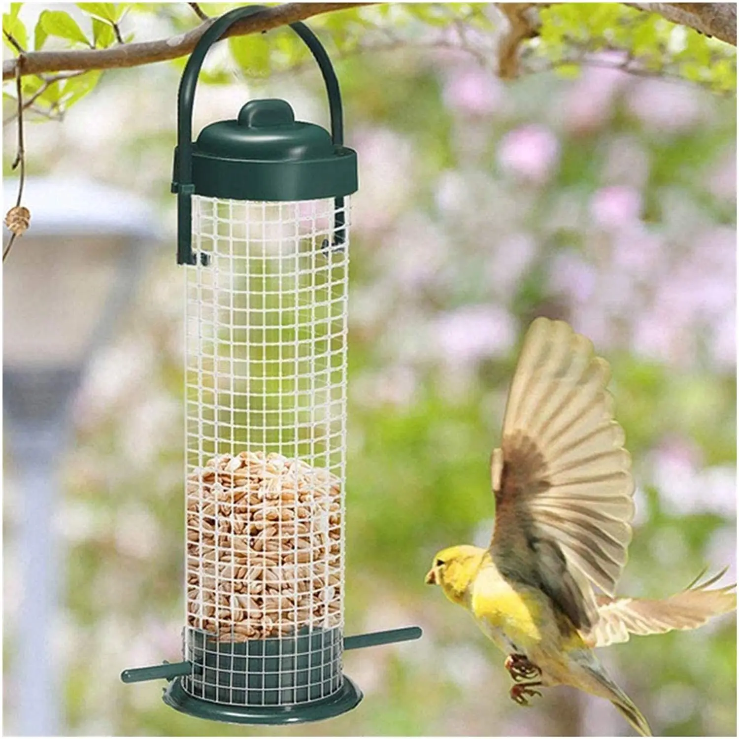 LM0007B Outdoor iron mesh bird feeder Suspended automatic bird feeder Metal bird tools Outdoor animal products