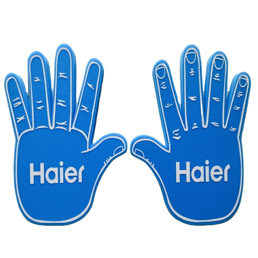 Hot Sale Yellow Printed Foam Hand for Cheer Leading Wave Foam Hand Sponge