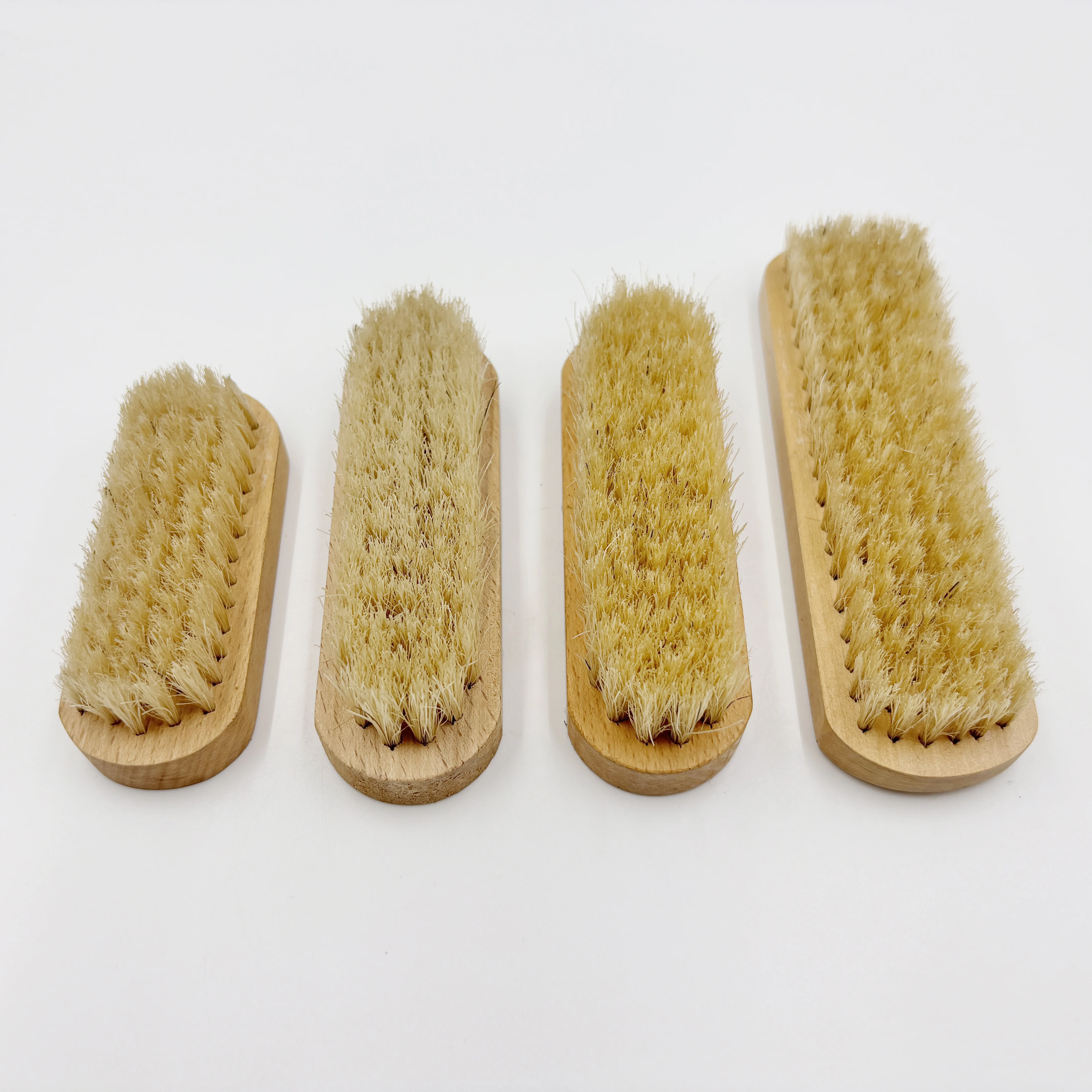Factory Wholesale Custom Logo Multiple Sizes Pig Hair Beech Wooden Sneaker Shoe Cleaning Brush