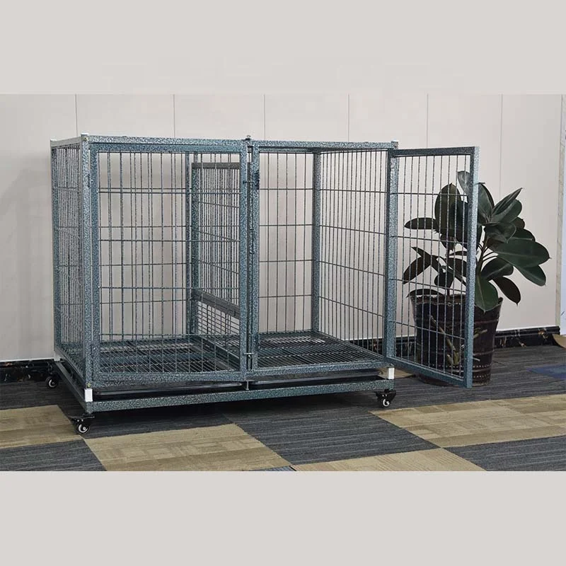 Бесплатный образец однодверная и двойная спасательная клетка для домашних питомцев сверхпрочная Складная собачья будка большая