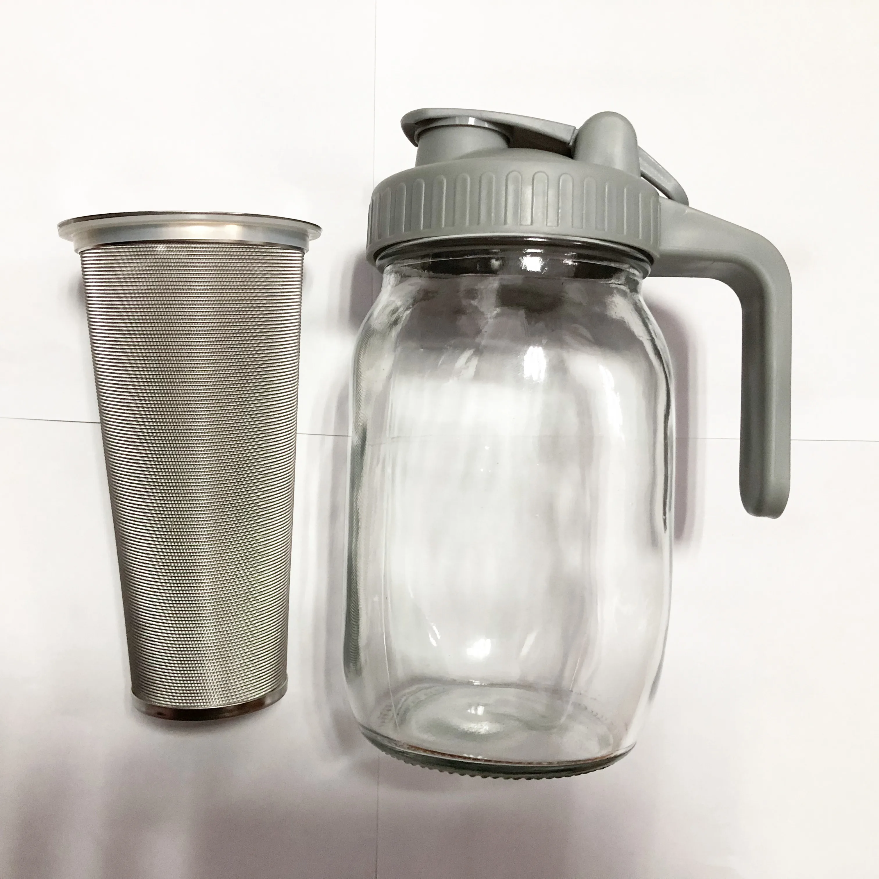 Кофеварка холодного приготовления кофейник сетчатый фильтр из нержавеющей стали каменная банка с широким горлышком откидная крышка ручкой