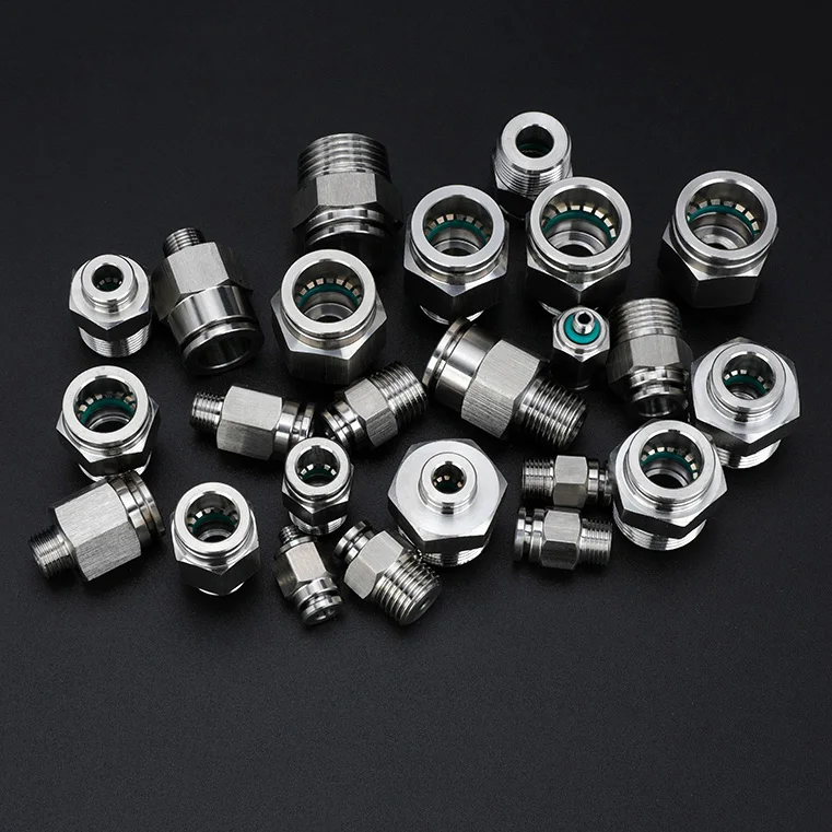 Laize 304 Stainless Steel Male Thread Push In air connectors hose quick fitting pneumatic for Air Water Gas and Oil