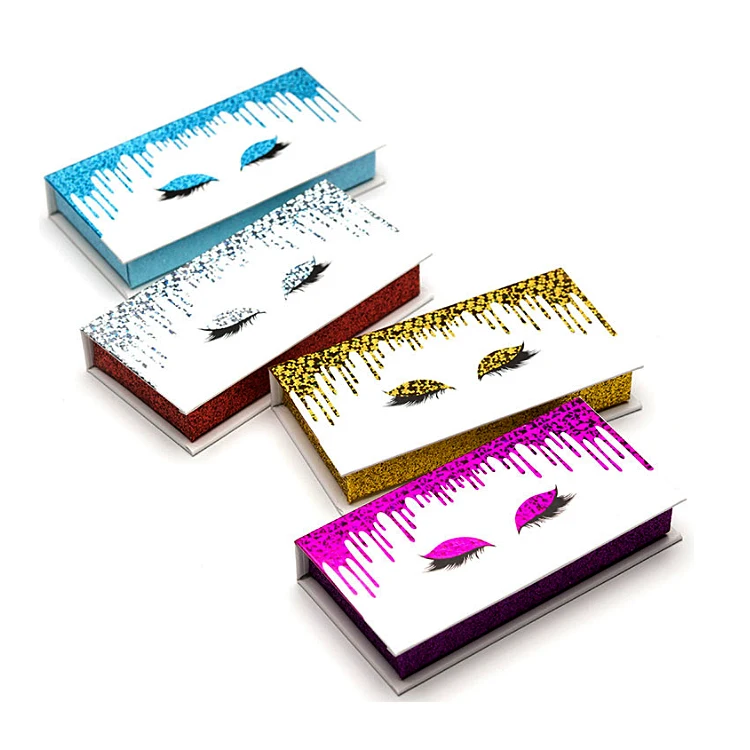 Custom Personalised Drip Style Lash Box Dripping Effect Rectangle Mink Eyelash Packaging Lashbox Girls With Logo