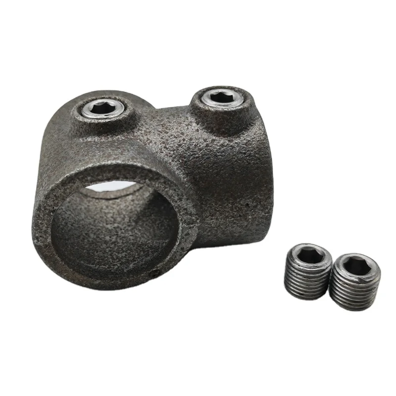 33.7mm black raw sandblasted cast iron tee key clamp