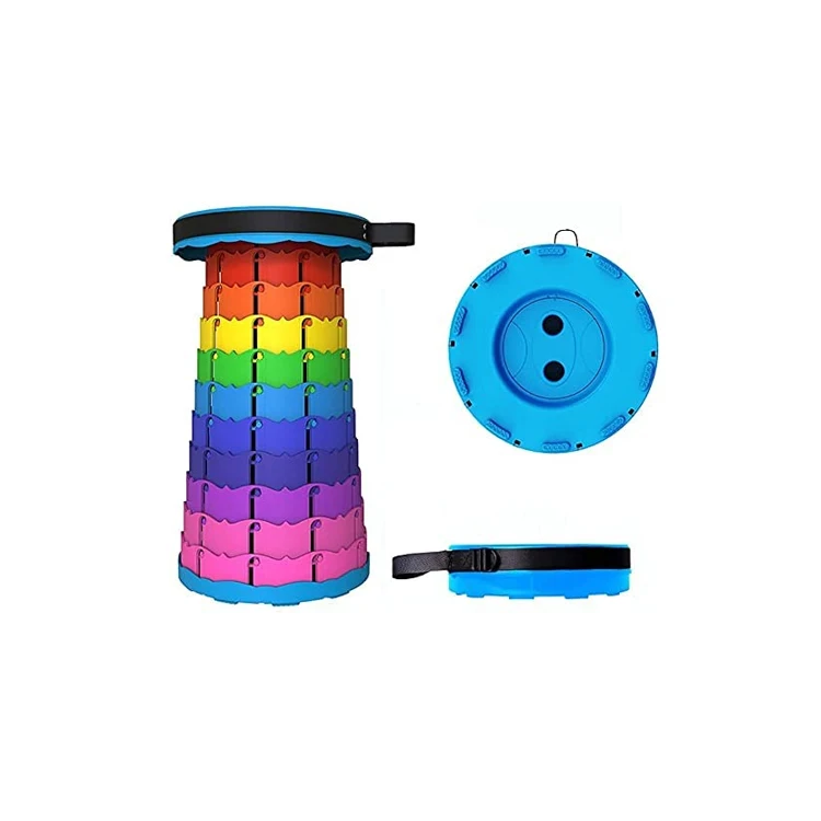 Portable Camping Folding Chair Stool Height Adjustable Retractable Folding Stool Telescopic Stool