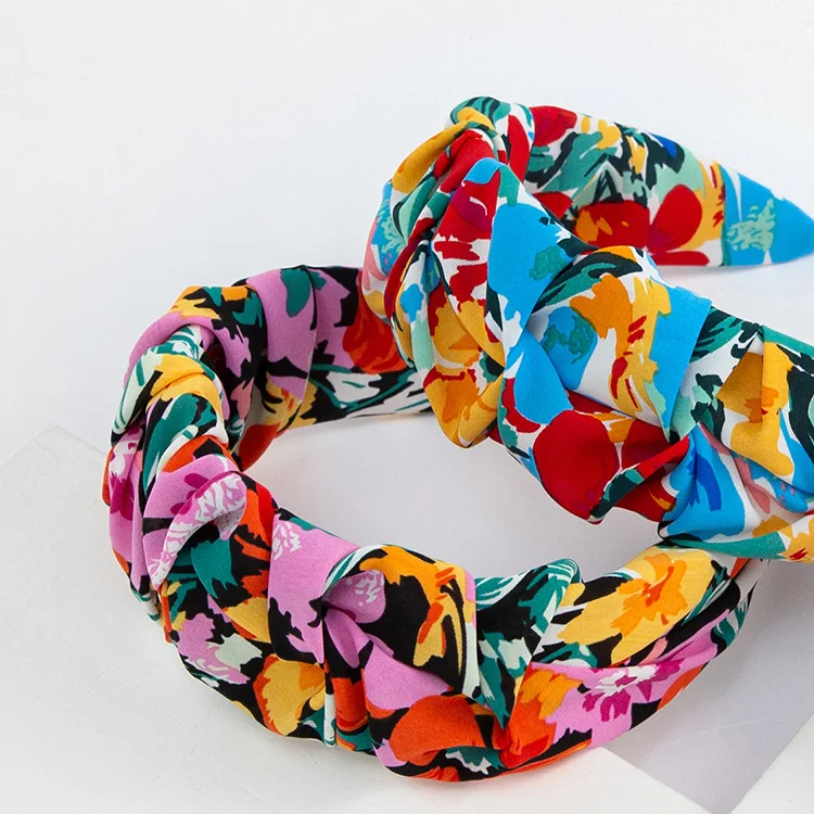 2022 New Arrivals Spring Summer Holiday Red Floral Headbands for women hair decoration custom