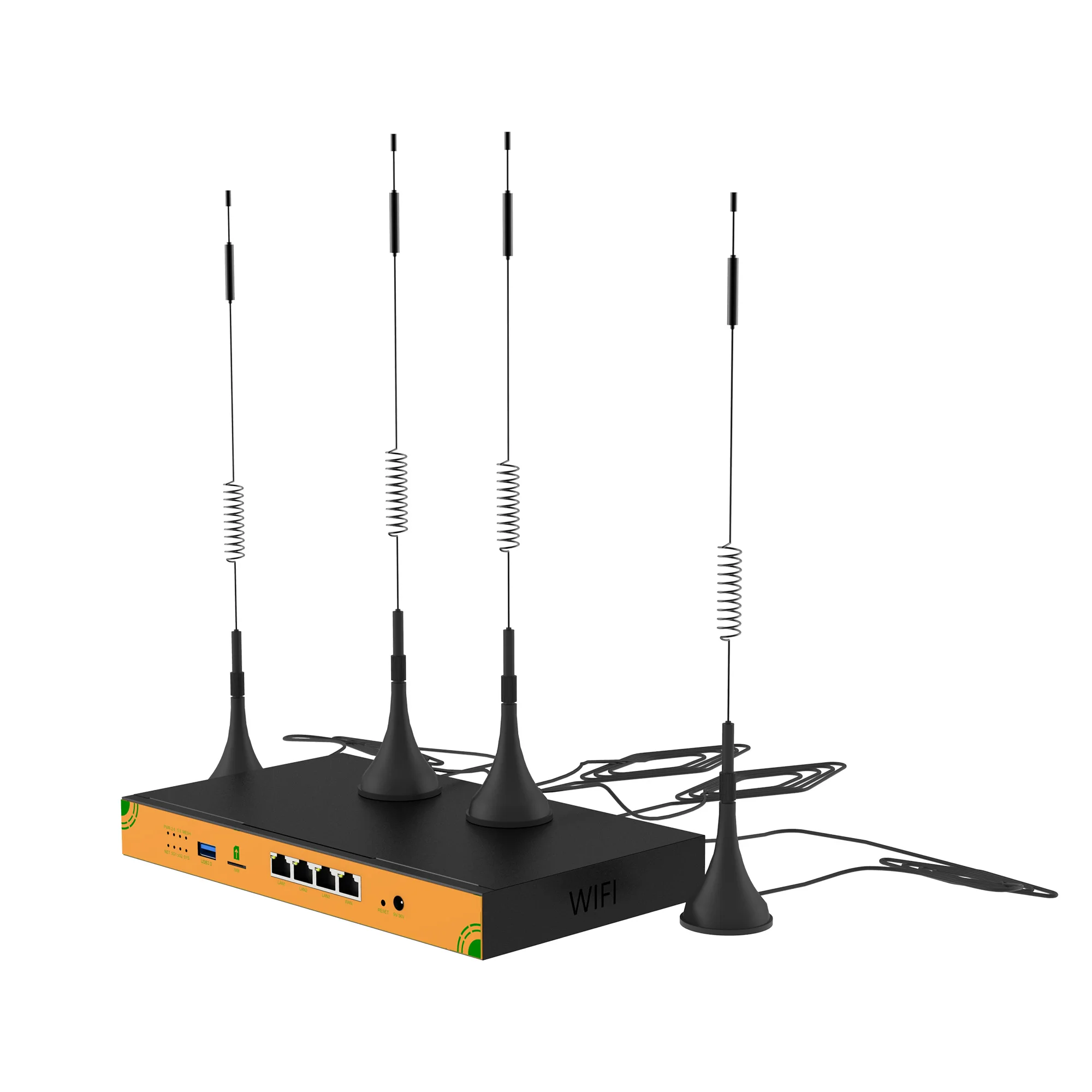 Huastlink 10/100/1000Mbps 4 Ports Gateway Support VLAN 12V 24V Power 5G Router Gateway With Long External Antennas