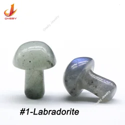 Bulk Wholesale Many Kinds Natural craft Gemstone Healing Stone 2CM Mushrooms Carved Crystal craft Mini Mushroom