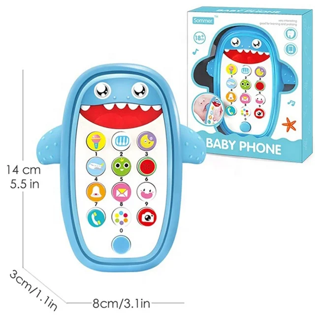 Shark infant телефон Прорезыватель для зубов функция детские музыкальные игрушки свет милый кролик вибратор секс-игрушка для женщин, игрушечный сотовый телефон с безопасный силиконовая крышка