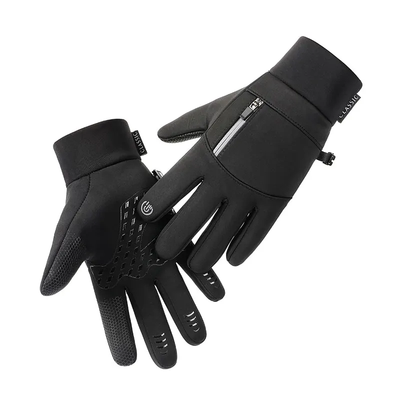 Winter Waterproof Touchscreen Zipper Gloves Full Fingered Anti Slip for Bike Motorcycle