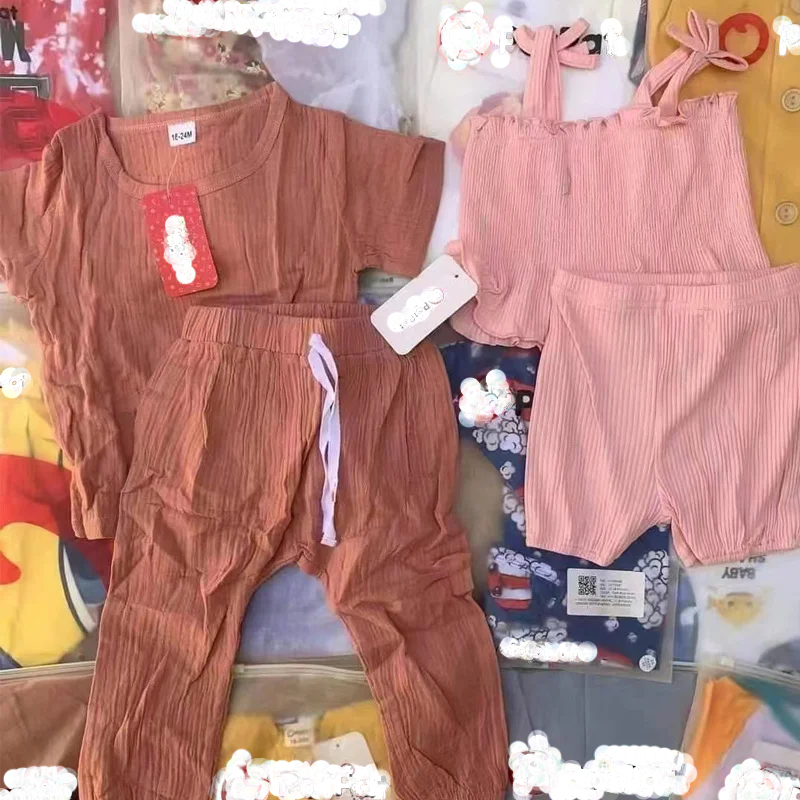 Wholesale Stock Pat Kids Apparel For Summer Wear For 0~10 Year Old Girls Boys Children Mix Clothes