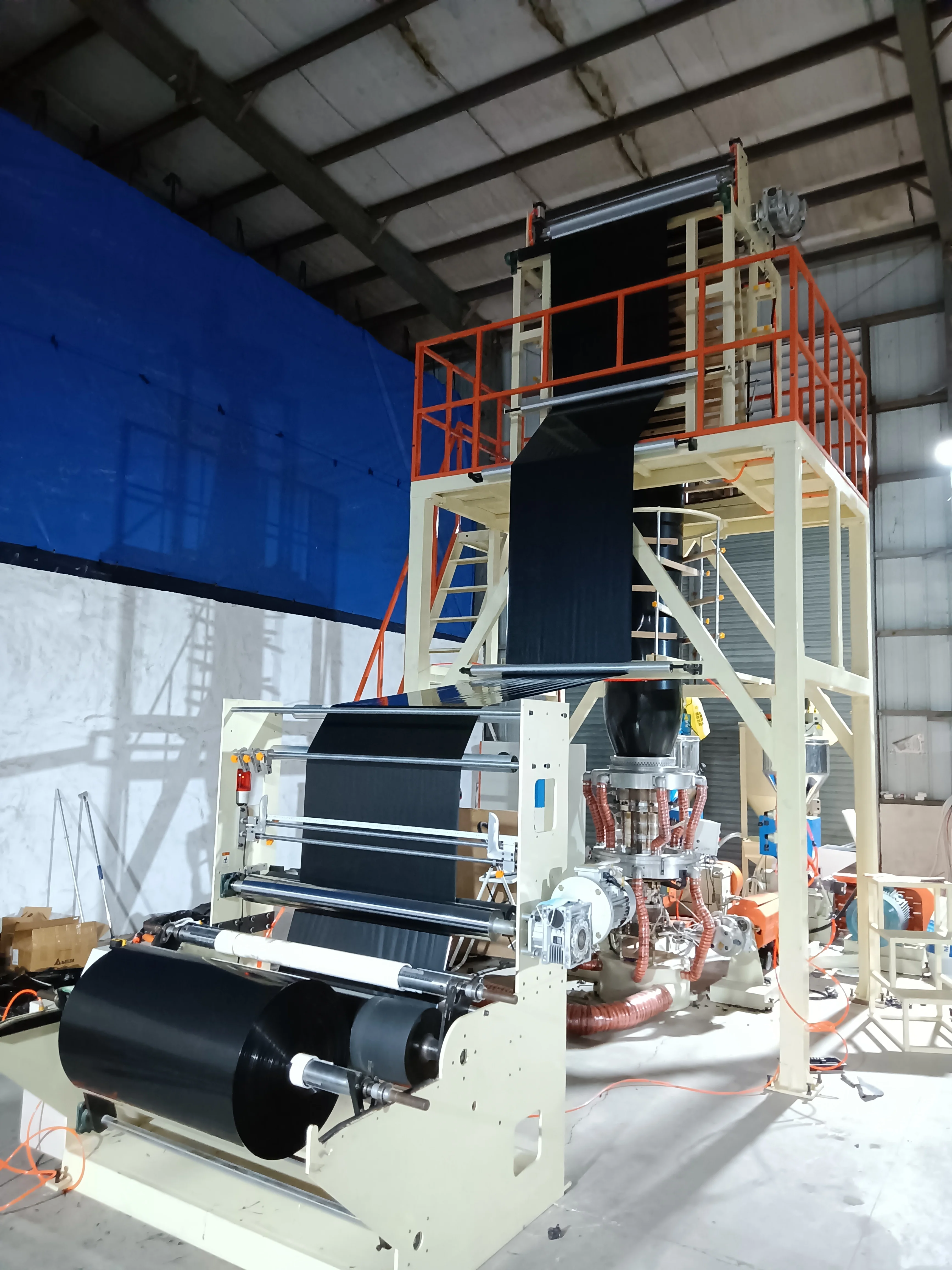 Manufacturing ABC 3 Layer High Output Plastic HDPE LDPE Film Blow Extruder  Machine