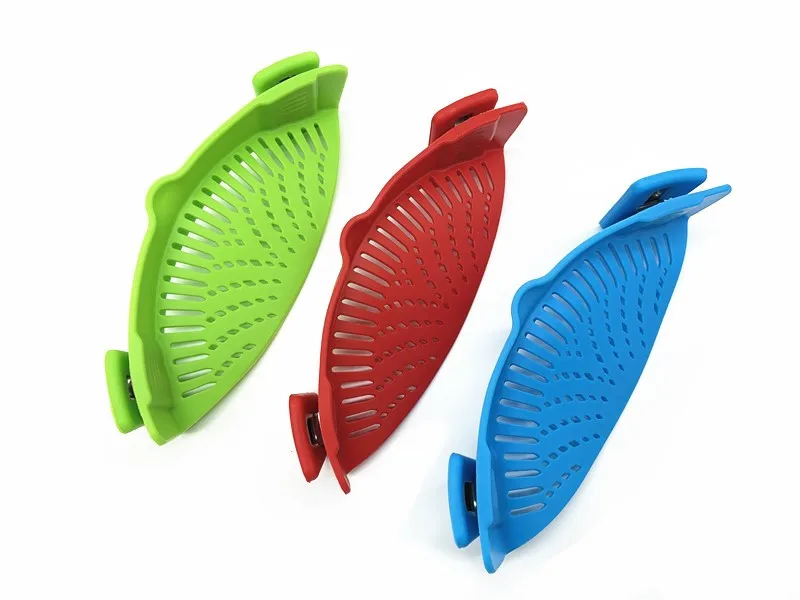 Adjustable Silicone Clip-On Hot Pot Food Strainer Silicon Clip On Pasta Strainer Colander For Pots