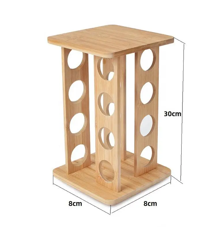 Kitchen 16 Bottle Spice Rack Rotation Spice Organizer Countertop Rack Custom Revolving Bamboo Spice Rack