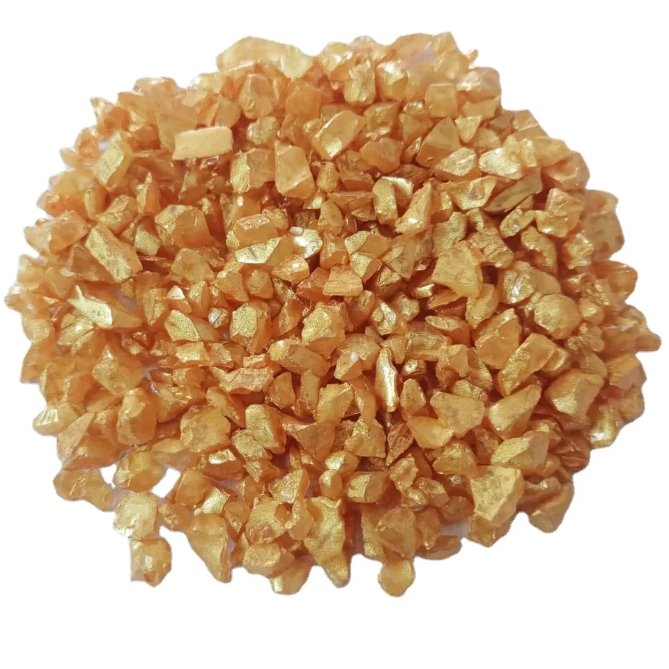premium quality resin art work and decoration landscape used golden color coated stone chips ready in stock