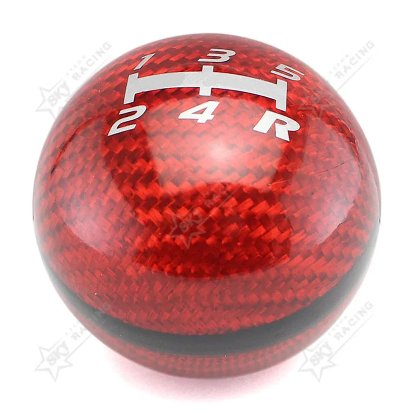 Universal 5/6 Speed Manual Automatic Shifter Head Spherical JDM Racing With 3 Adaptors Mugen Carbon Fiber Shift Gear Knob