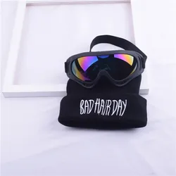 Wholesale INS Embroidery Beanie Sunglasses Set Knitted Winter Hats Fashion Beanies for Women Men