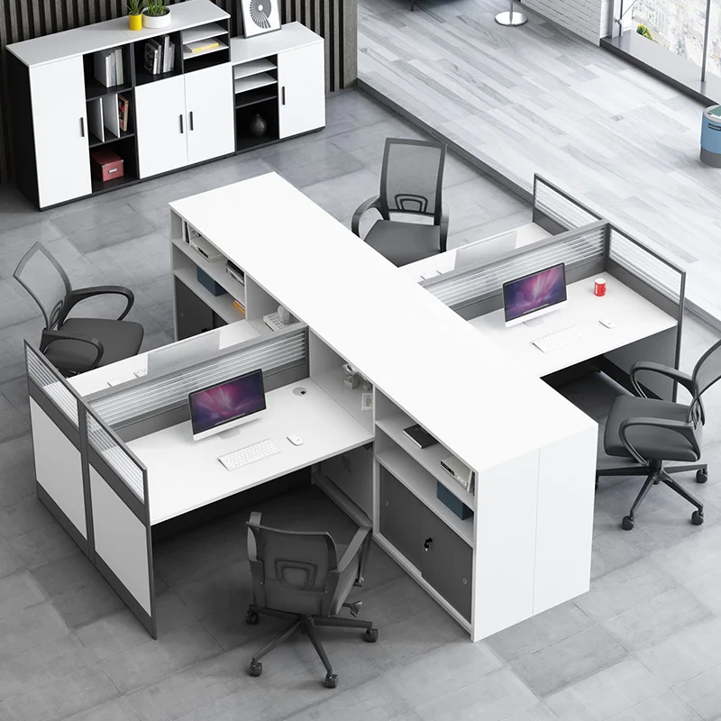 Modern Office Furniture L Shaped Call Center Cubicle Work Station Home Table Office Partition Computer Desk Workstation